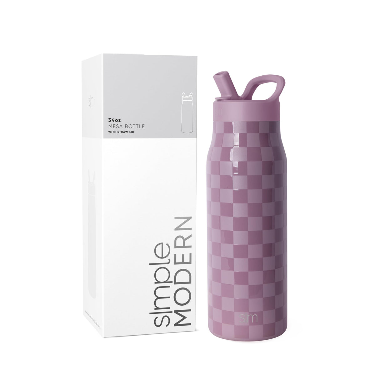 Simple Modern Insulated Water Bottle with Manual Straw | 24oz | Black