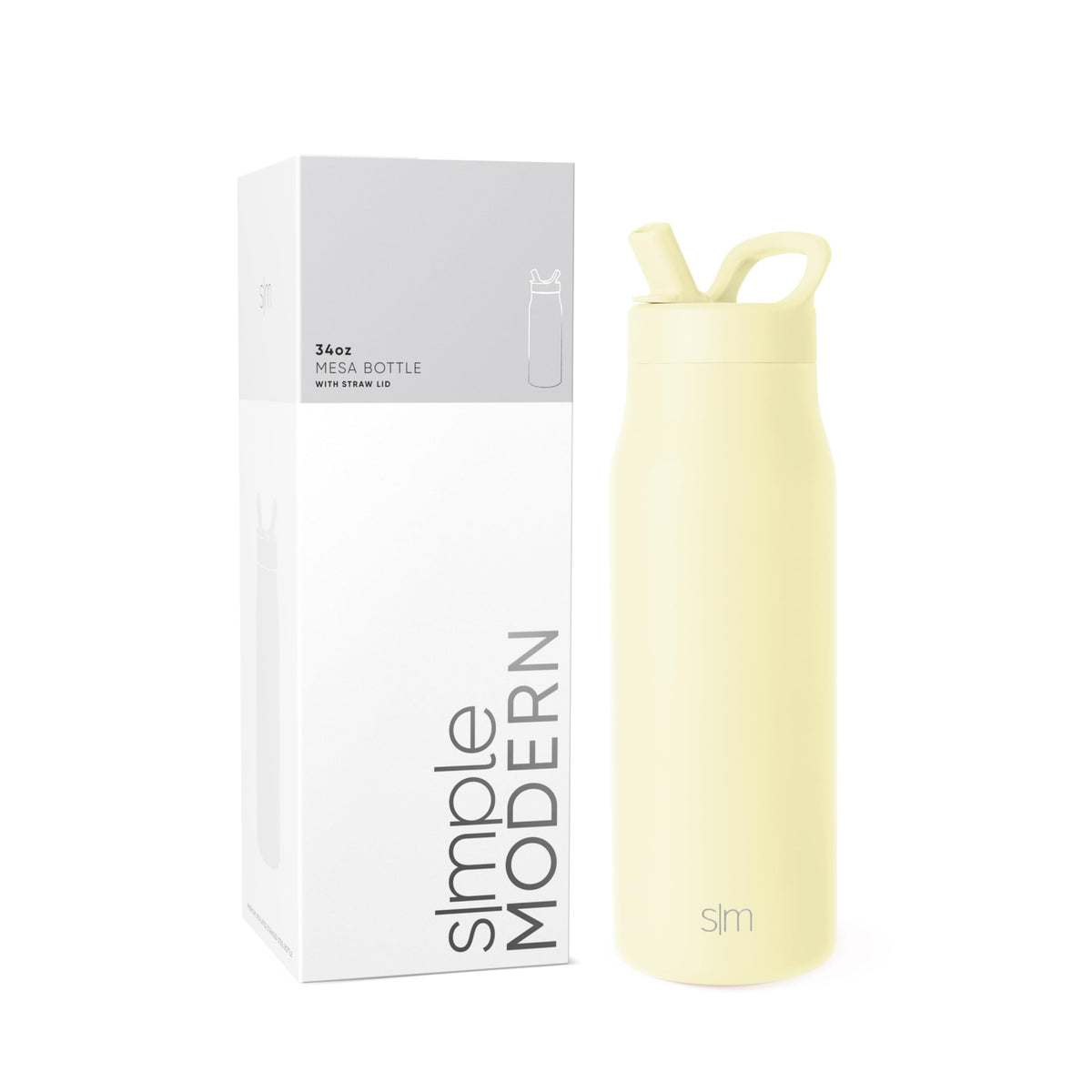 Simple Modern Insulated Water Bottle with Manual Straw | 24oz | Black