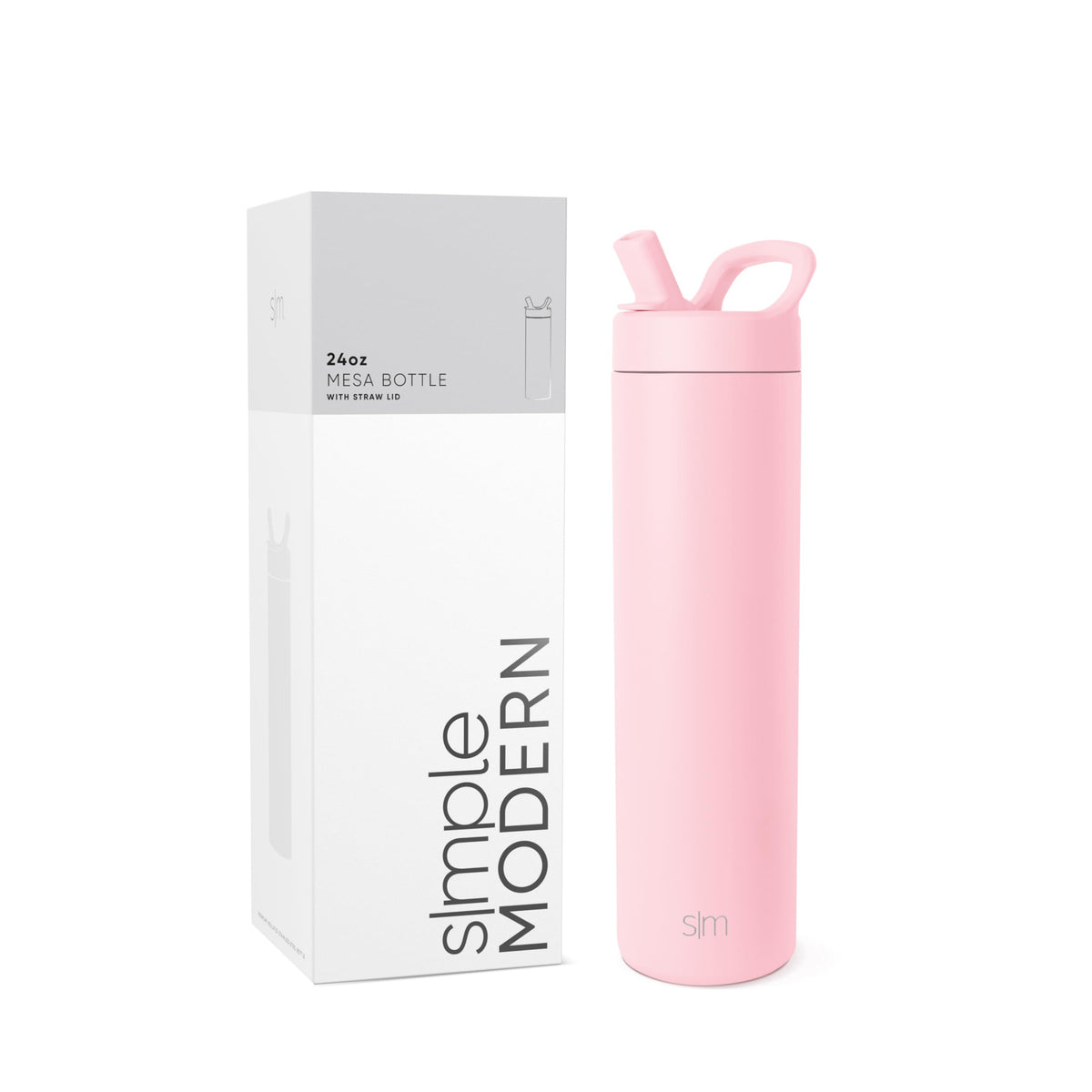 Simple Modern Insulated Water Bottle with Manual Straw | 24oz | Black