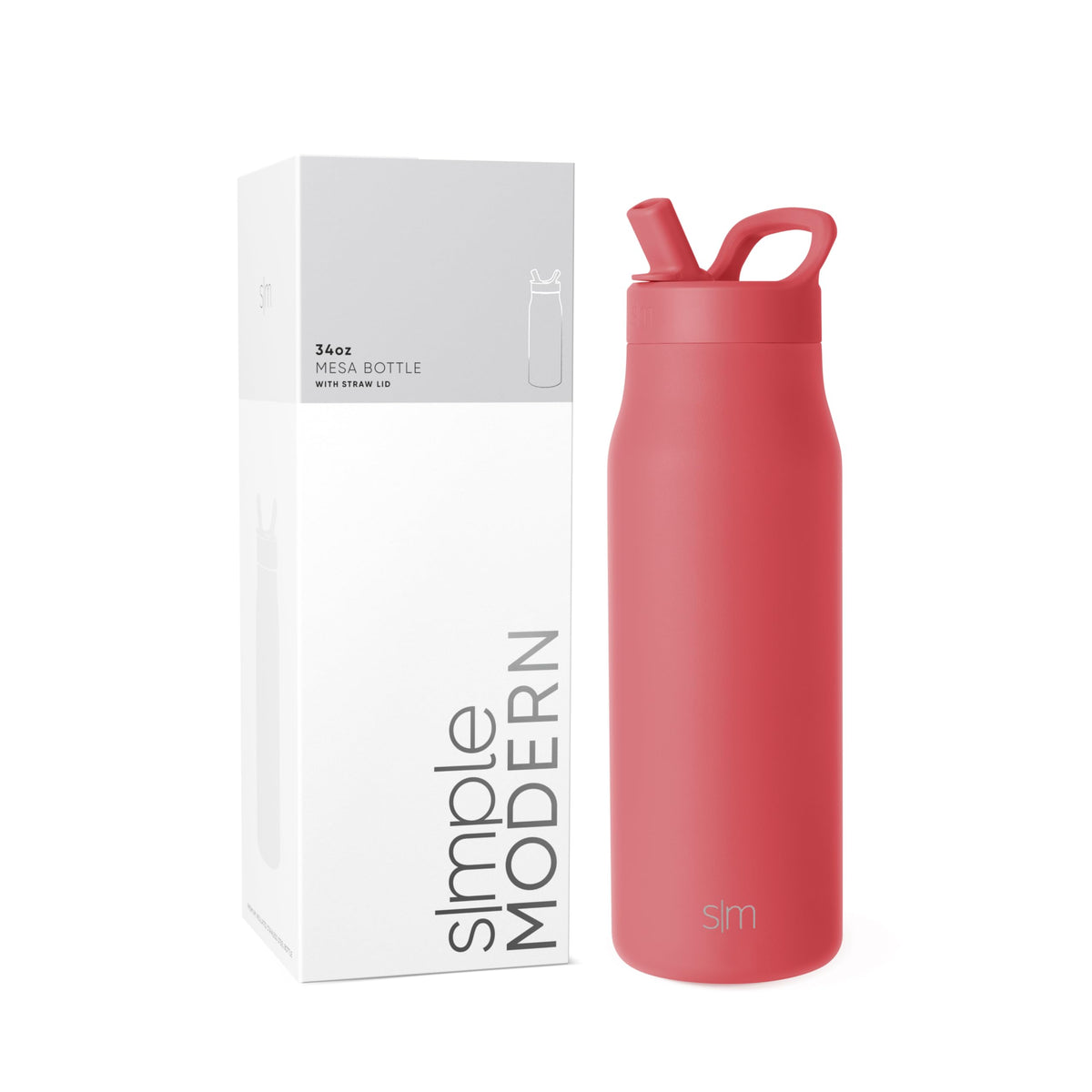 Simple Modern Insulated Water Bottle with Manual Straw | 24oz | Black