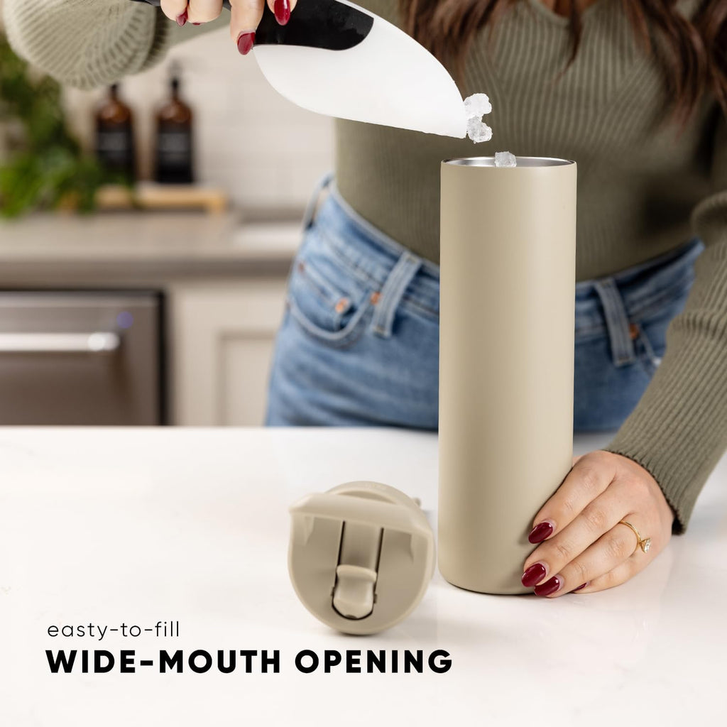 Simple Modern Insulated Water Bottle with Manual Straw | 24oz | Black