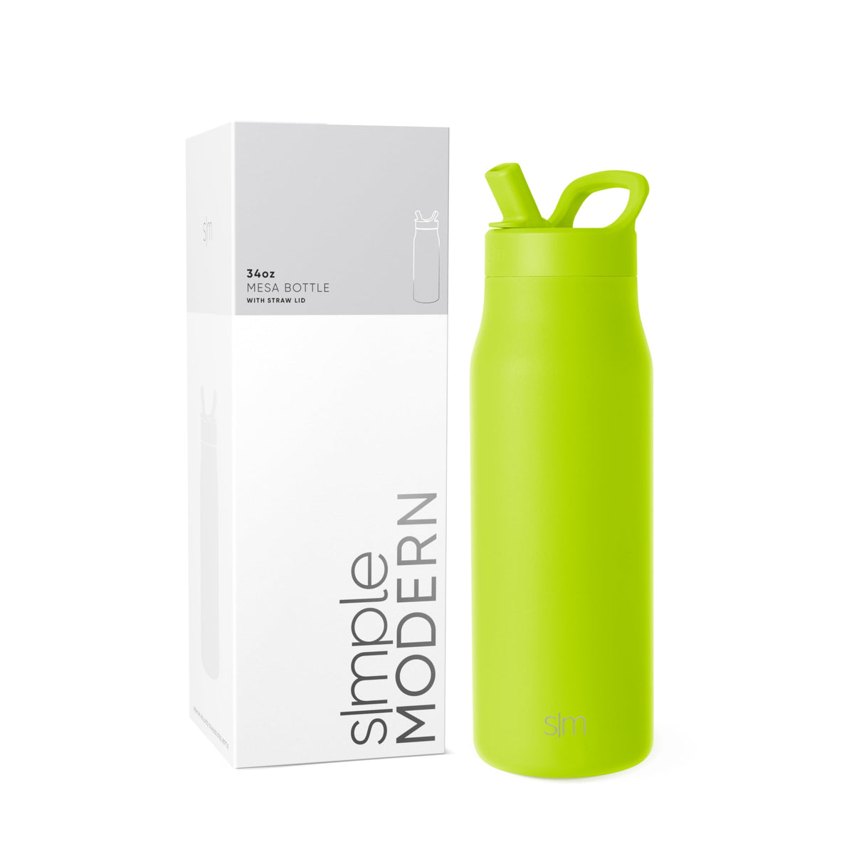 Simple Modern Insulated Water Bottle with Manual Straw | 24oz | Black