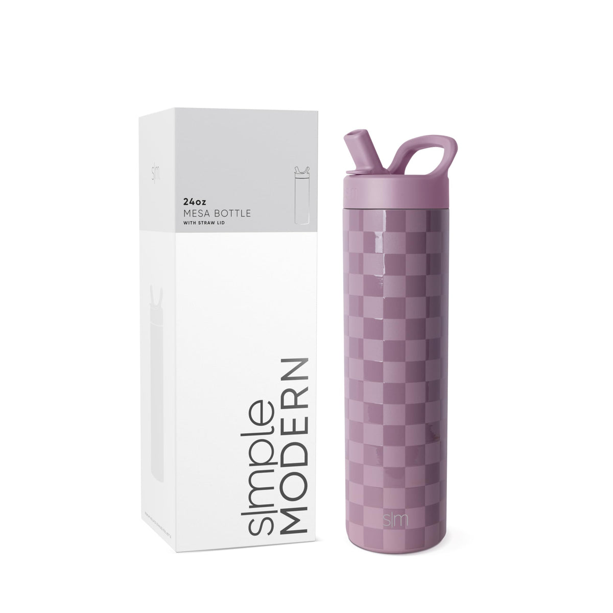 Simple Modern Insulated Water Bottle with Manual Straw | 24oz | Black