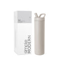 Simple Modern Insulated Water Bottle with Manual Straw | 24oz | Black