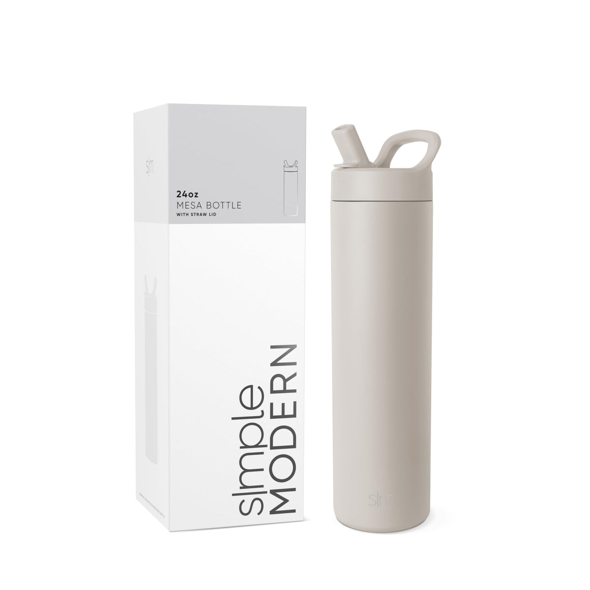 Simple Modern Insulated Water Bottle with Manual Straw | 24oz | Black