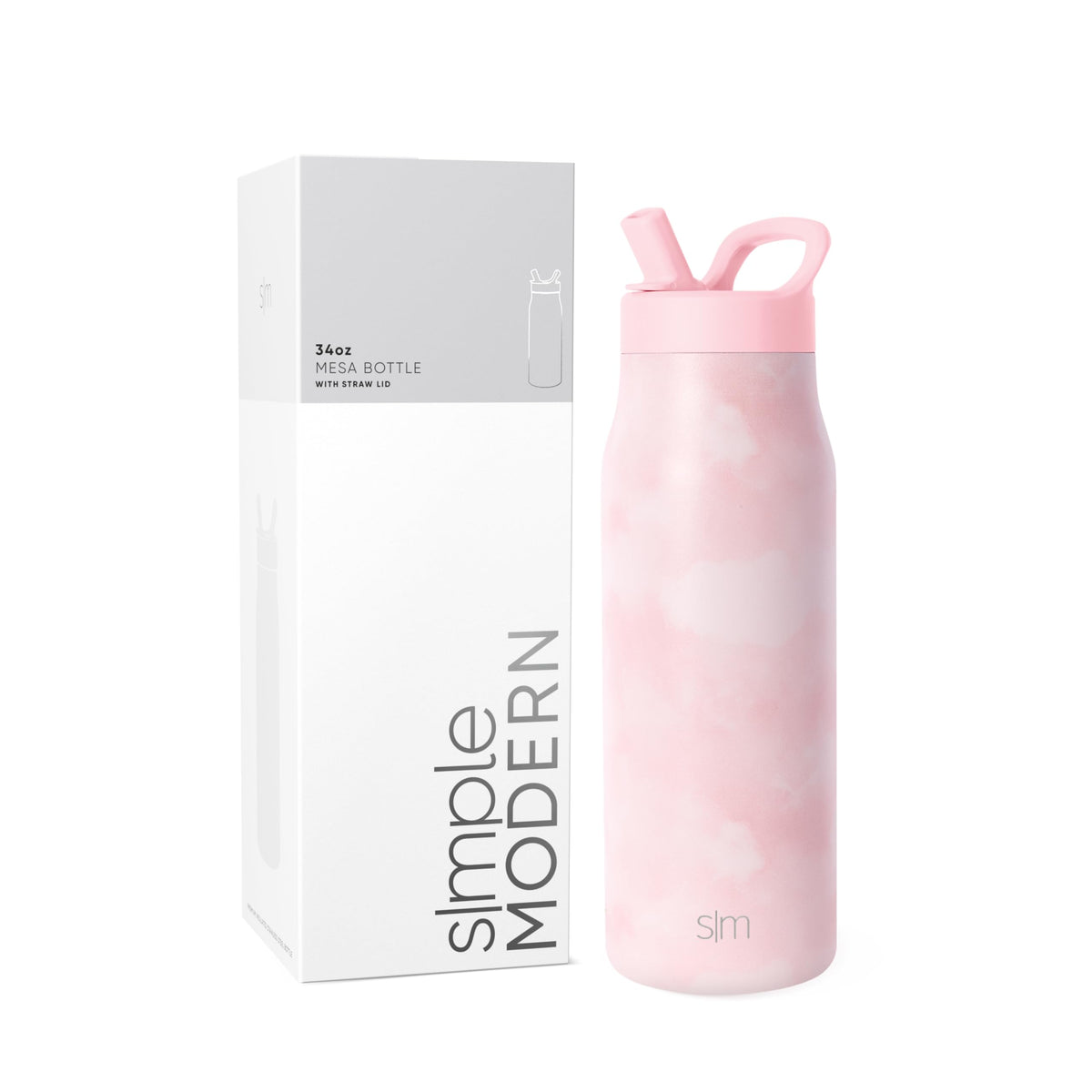 Simple Modern Insulated Water Bottle with Manual Straw | 24oz | Black