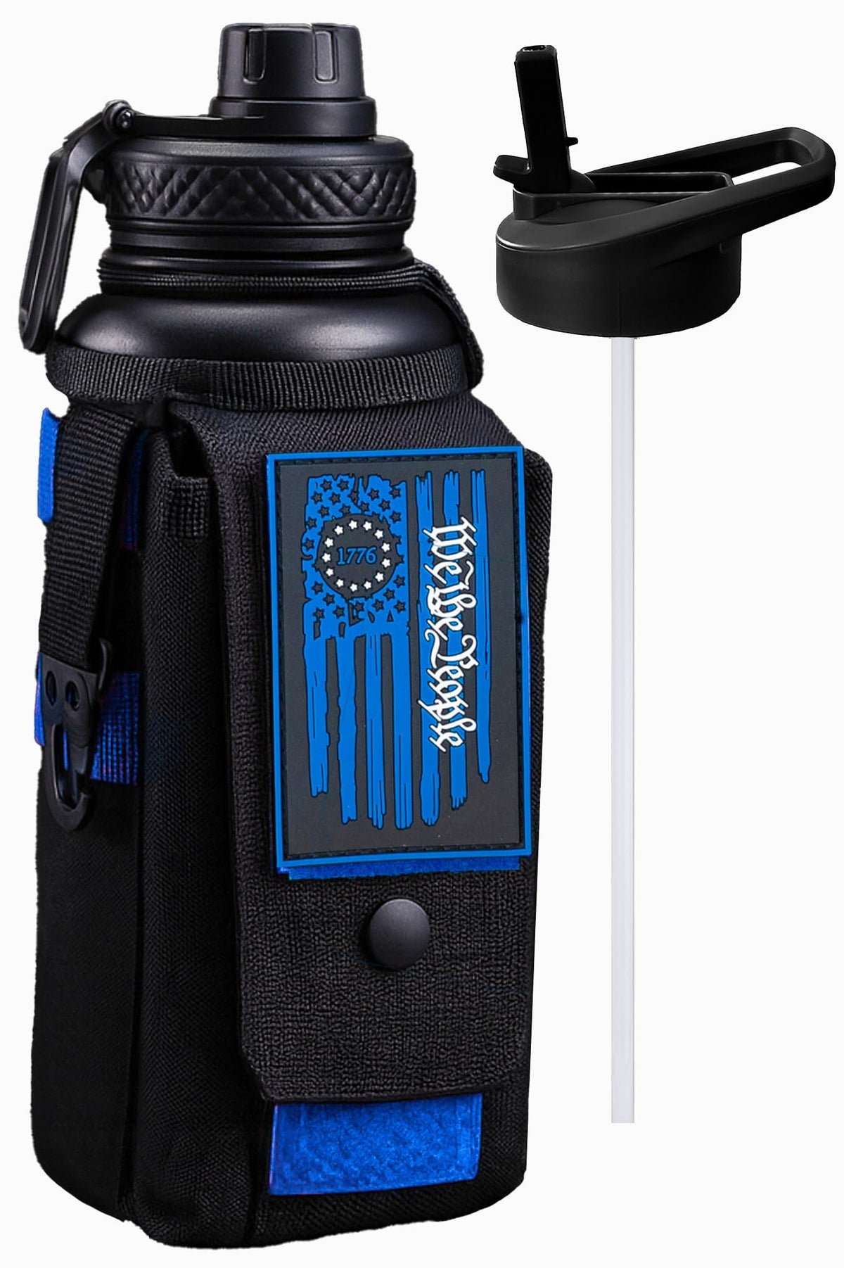 Iron Infidel Battle Bottle - One Gallon Insulated Water Bottle with Dual Carry Handles - 128 oz Tactical Stainless Steel Water Jug & Rugged Extra Large Sleeve With Storage (OCP Camo 128 Ounces)