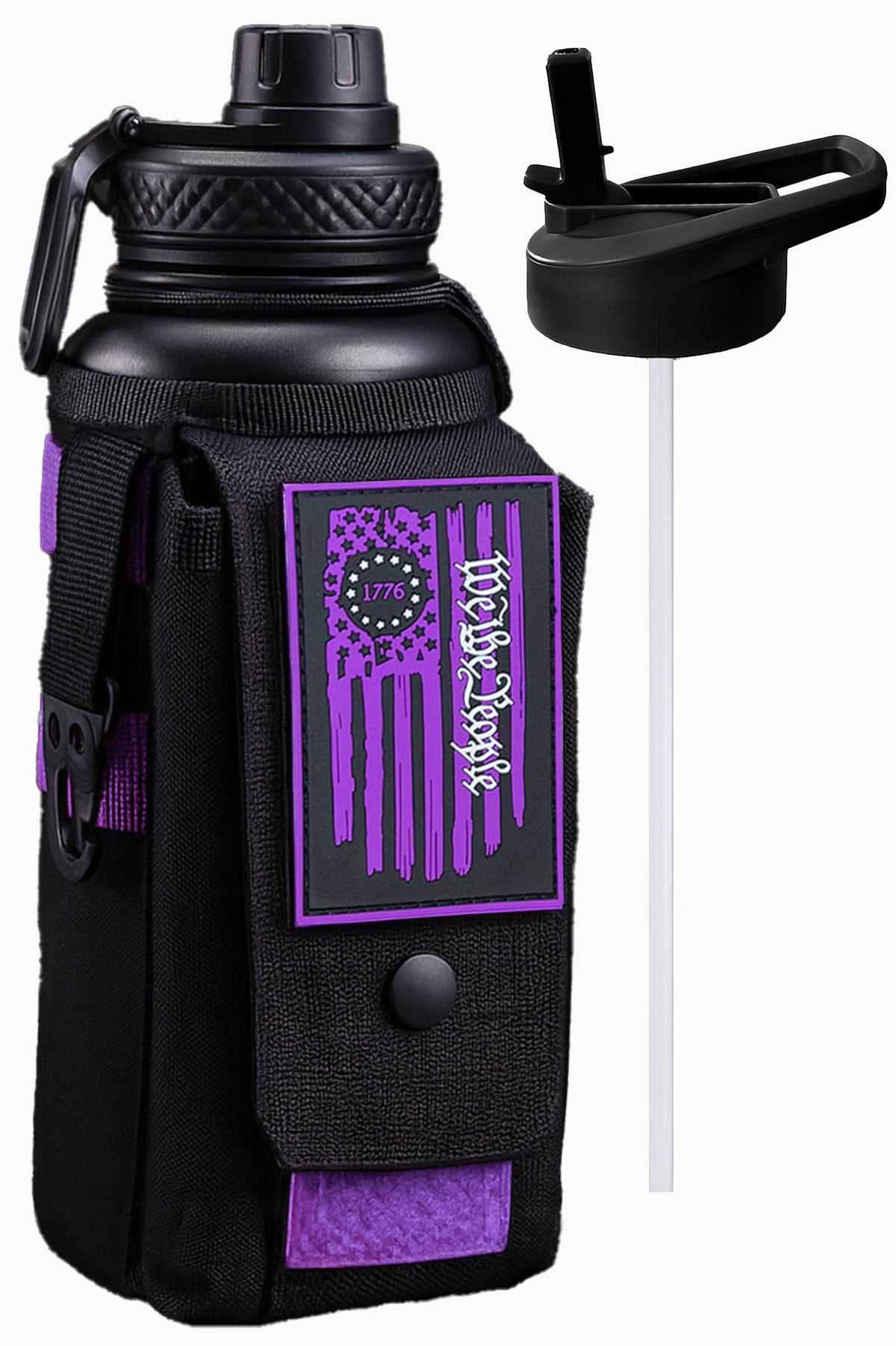 Iron Infidel Battle Bottle - One Gallon Insulated Water Bottle with Dual Carry Handles - 128 oz Tactical Stainless Steel Water Jug & Rugged Extra Large Sleeve With Storage (OCP Camo 128 Ounces)