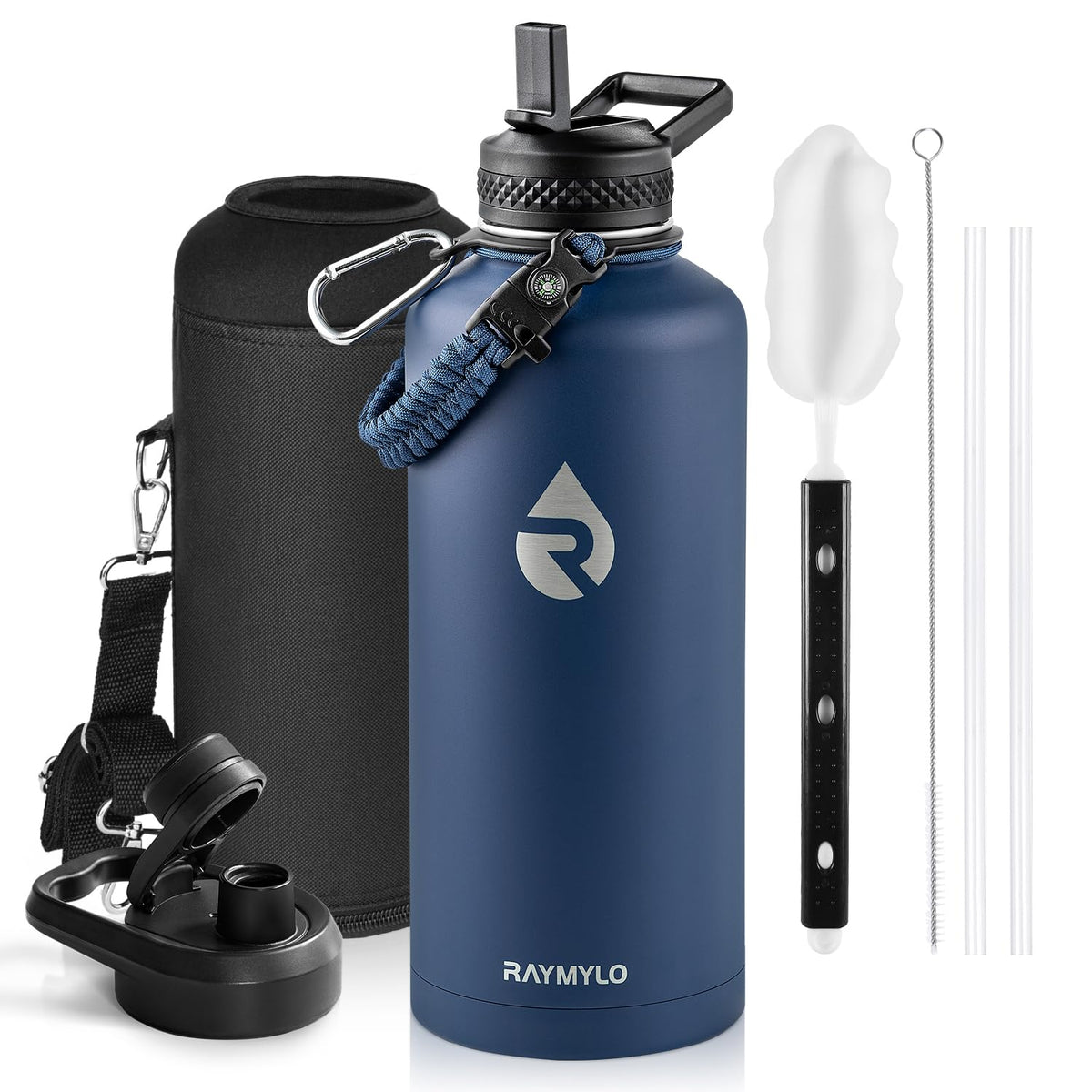 RAYMYLO One Gallon Water Bottle Insulated 128 oz, Stainless Steel