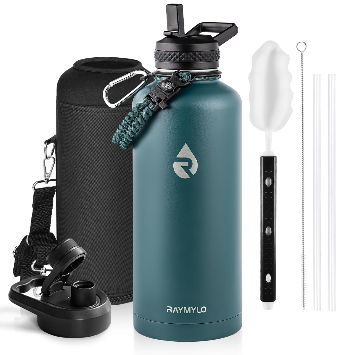 RAYMYLO One Gallon Water Bottle Insulated 128 oz, Stainless Steel