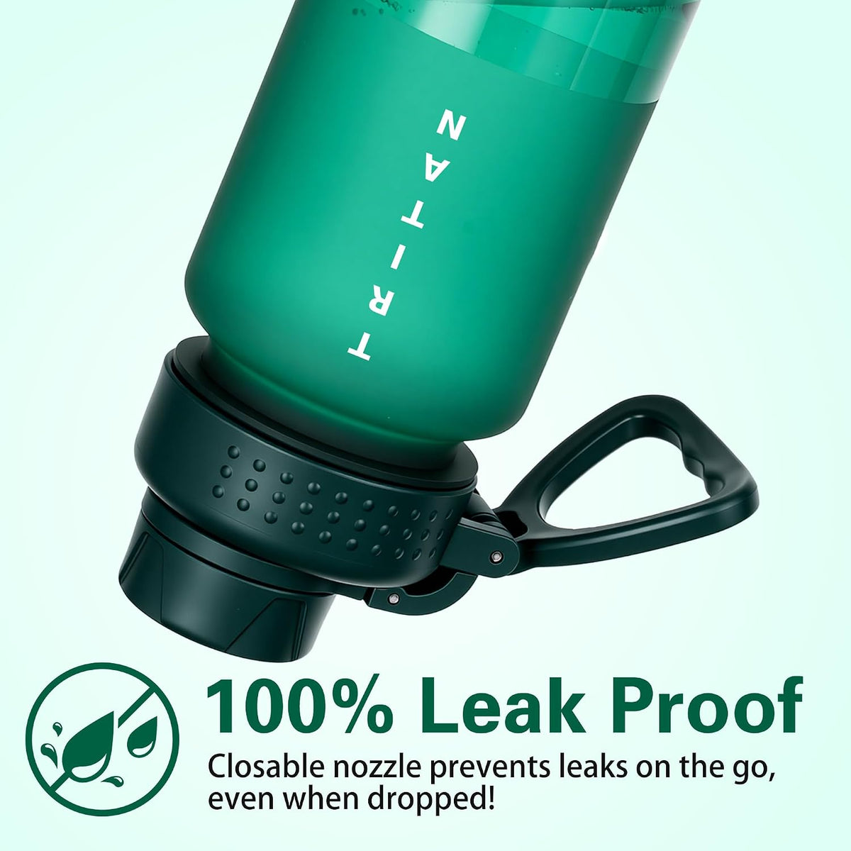 OLDLEY 32oz Matte Water Bottle with Handle, Tritan Leakproof Sports Bottle