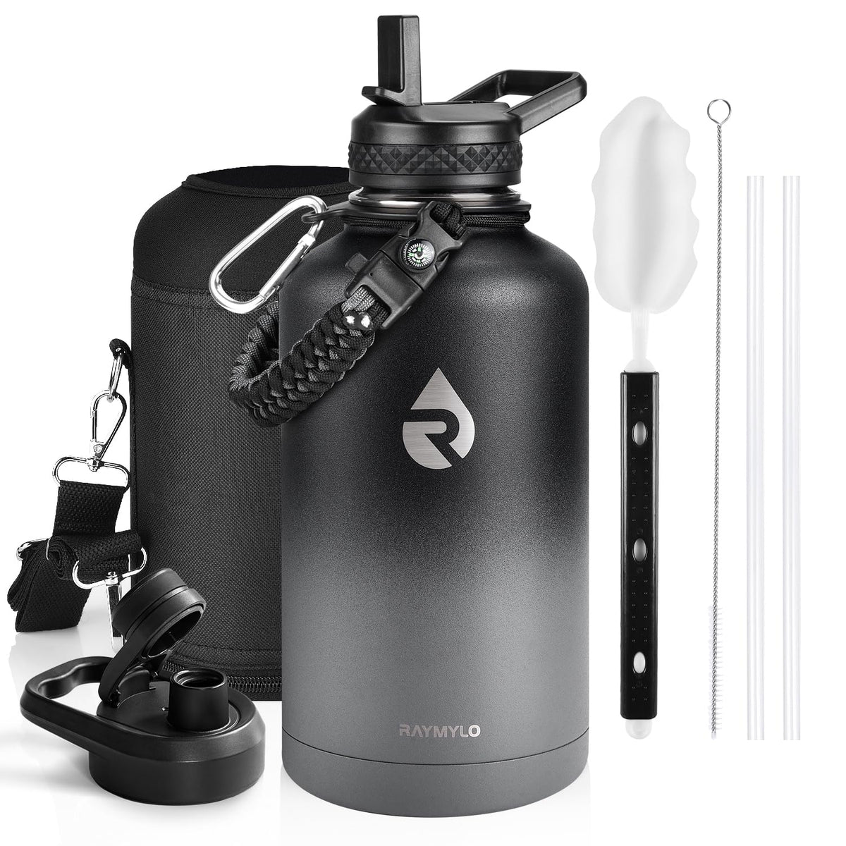 RAYMYLO One Gallon Water Bottle Insulated 128 oz, Stainless Steel