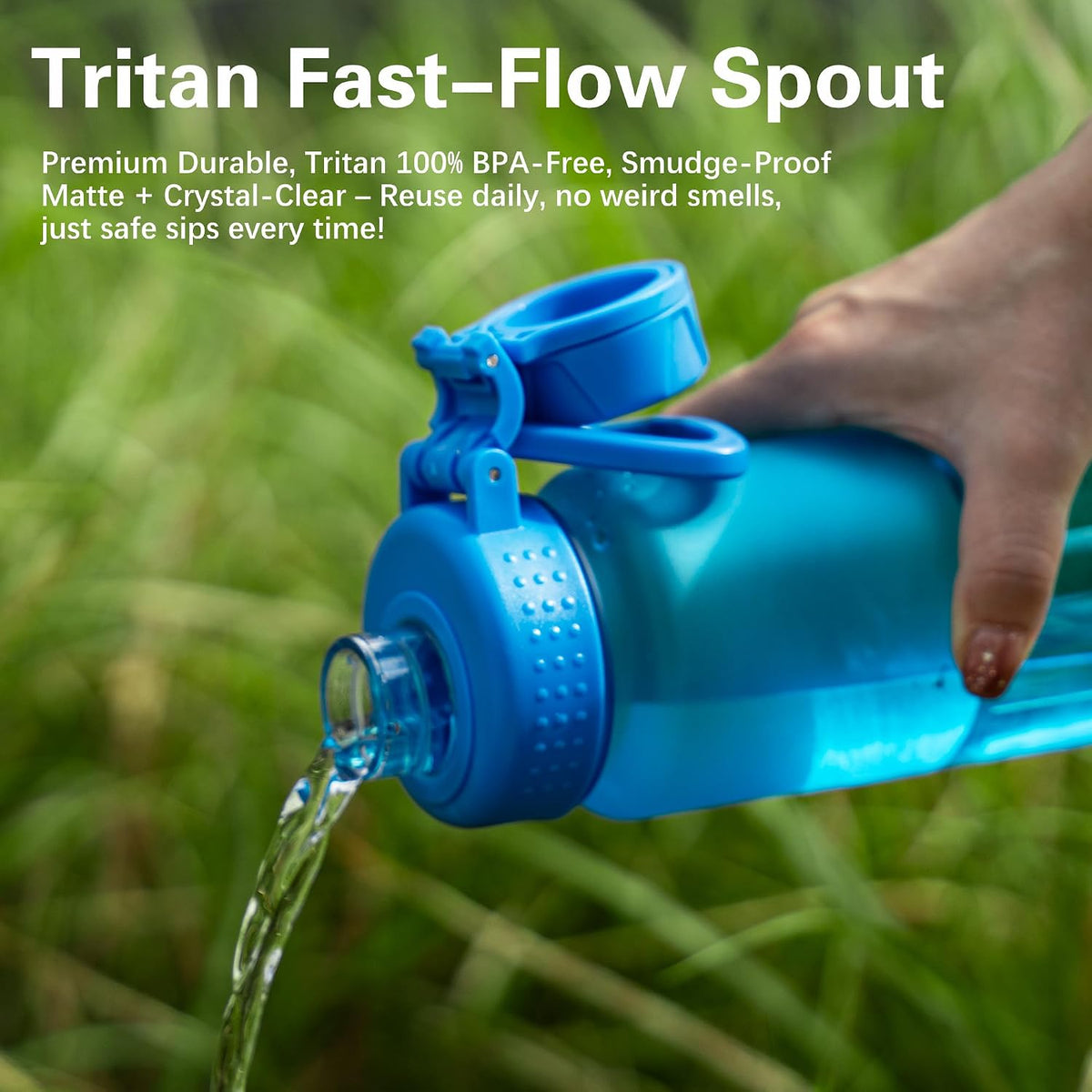 OLDLEY 32oz Matte Water Bottle with Handle, Tritan Leakproof Sports Bottle