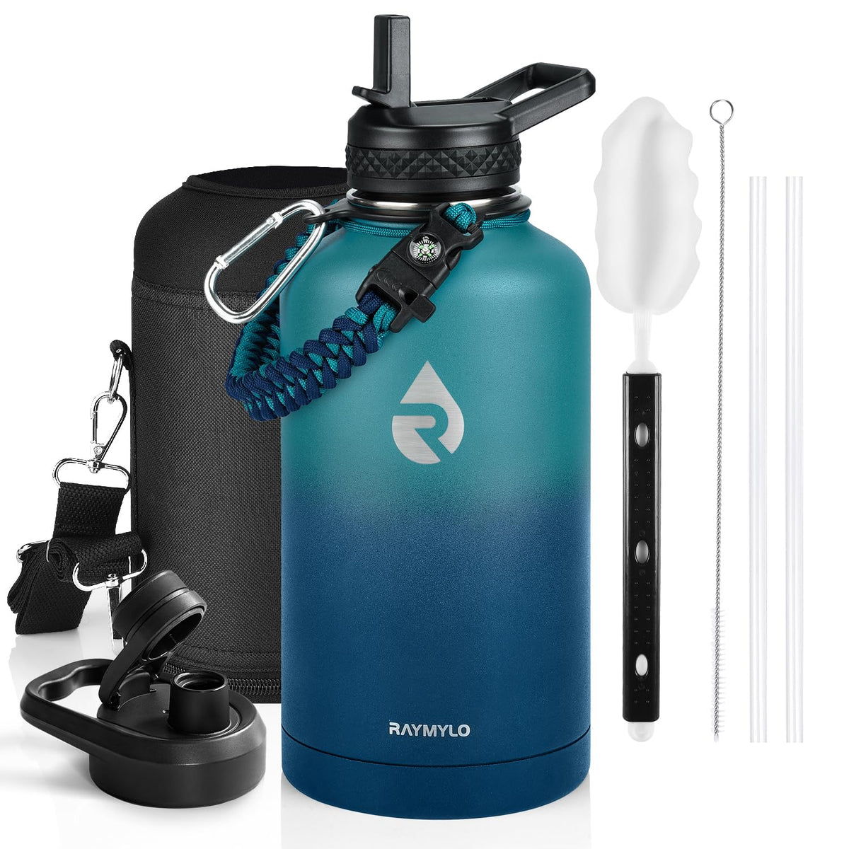 RAYMYLO One Gallon Water Bottle Insulated 128 oz, Stainless Steel