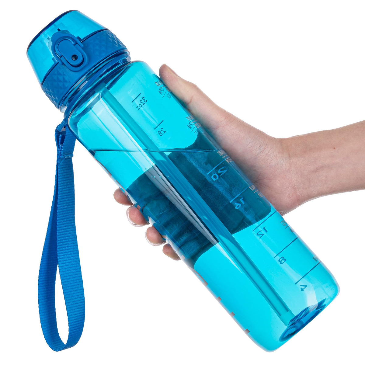 GOPPUS 32oz Clear Motivational Water Bottle with Straw & Time Marker, BPA Free Tritan Leakproof Sports Bottle, Wide Mouth Reusable Bottle for Gym, Hiking, Travel, School & Office（Clear）