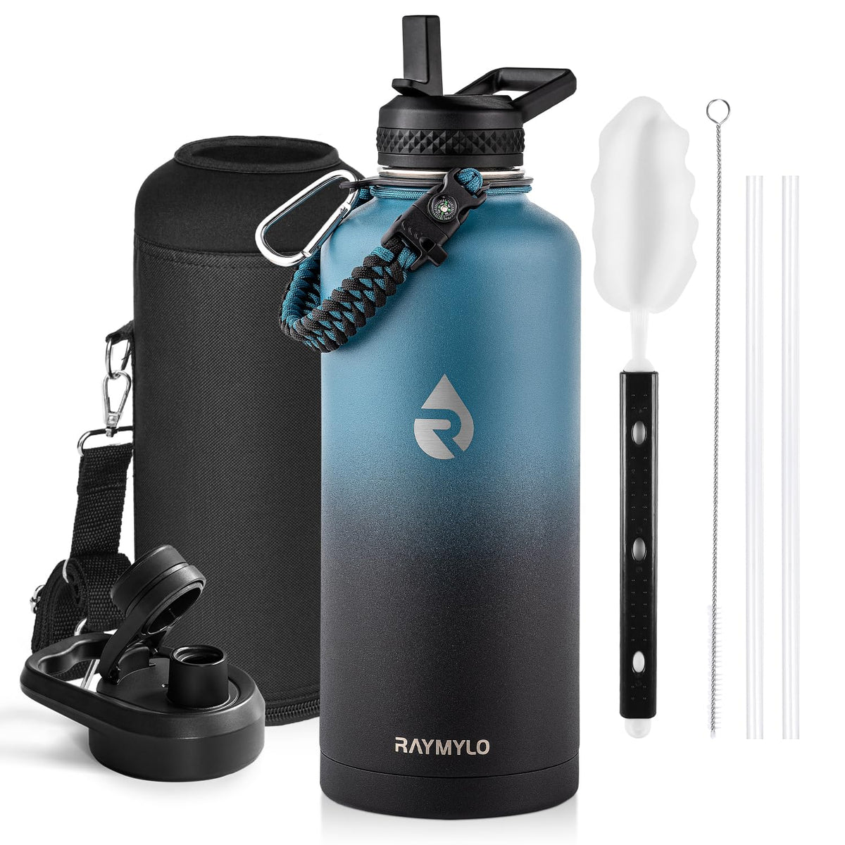 RAYMYLO One Gallon Water Bottle Insulated 128 oz, Stainless Steel
