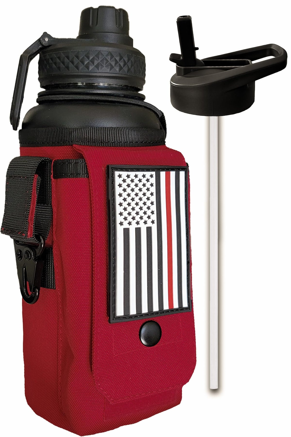 Iron Infidel Battle Bottle - One Gallon Insulated Water Bottle with Dual Carry Handles - 128 oz Tactical Stainless Steel Water Jug & Rugged Extra Large Sleeve With Storage (OCP Camo 128 Ounces)